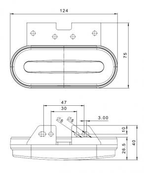 abmessungen umrissleuchte 070 BK LED