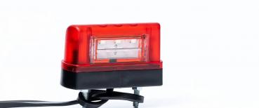 LED Kennzeichenleuchte mit Positionslicht und Kabel rot vorderansicht